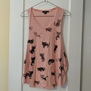 Cat Print Muscle Tank